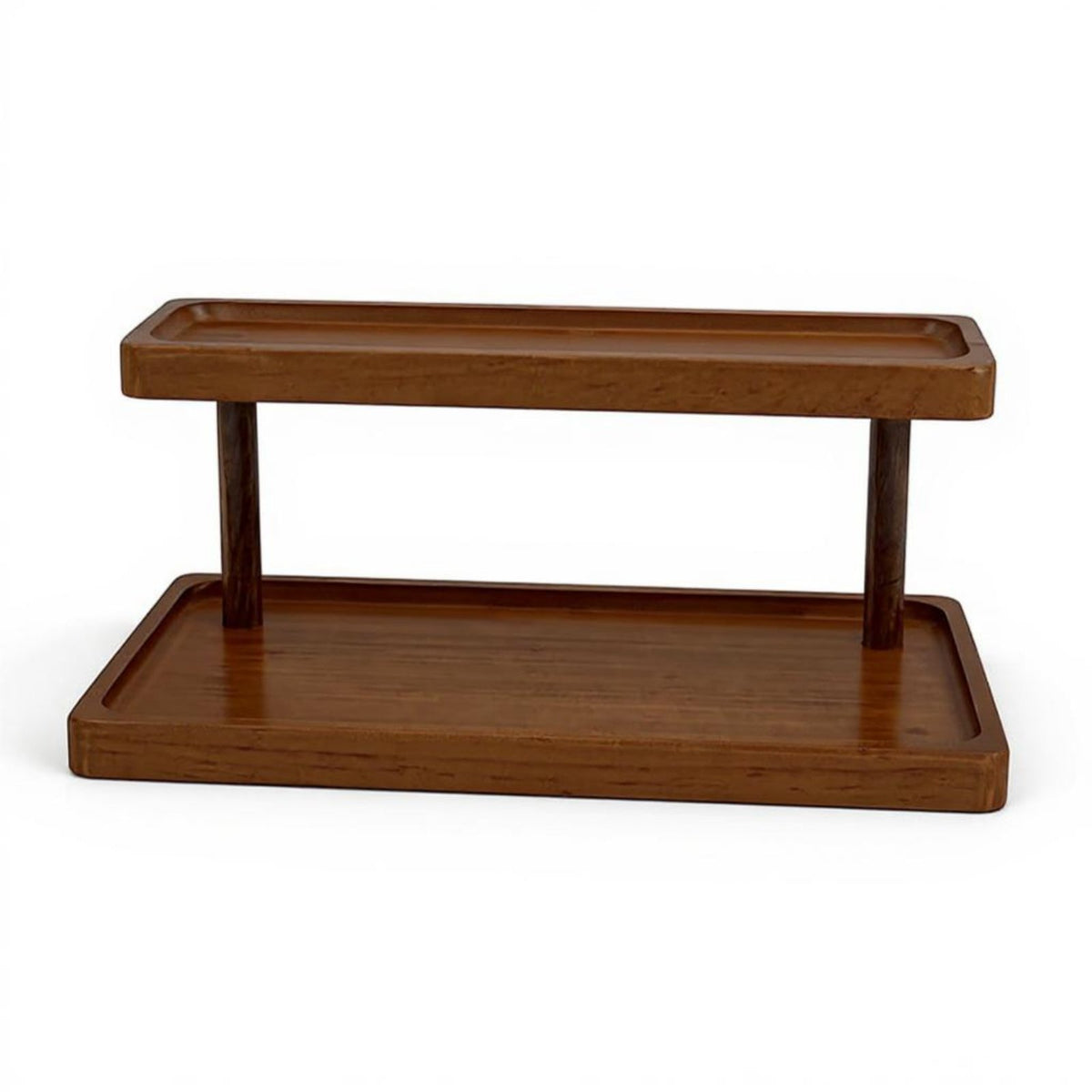 Tiered Wooden Display Rack adaptable Tiered Desktop Stand Natural Aesthetic
