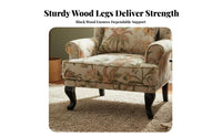 sturdy Wood Frame Upholstered high-rear armchair Armchair Vintage Design high-rear armchair Chair Jacquard Fabric Single Sofa Floral Pattern for Apartment Dwellers, Readers, Homeowners, Living Room, Bedroom, perusing alcove, Lounge Area