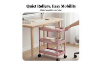 3-Tier Rolling Organizer Multi-Purpose 3-Tier Rolling Shelf Space-Saving