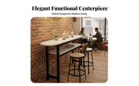 Minimalist High Top Table Sturdy Steel Frame Living Room Divider Table Space Saving Home Furniture for Homeowners, Adults, Cafe, Dining Area, Entryway