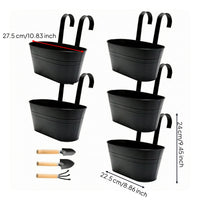 5 Pieces Metal Planter Set Tapered Oval Hanging Planter Small Plants Home Decor