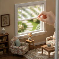 Dollhouse Window Blind Architectural Dollhouse Blind with Frame Long-Lasting