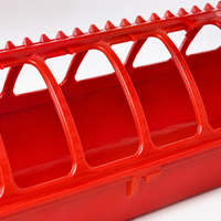 Chicken Feeder, Poultry Feeder, Chick Feeding Trough, Plastic, Easy to Clean, Red