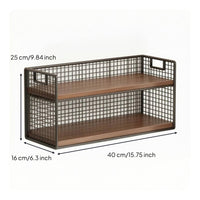 2-Tier Rack Compact 2 Tier Storage Shelf Vertical Metal Wire Shelf