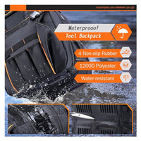 Heavy-Duty Waterproof Tool Backpack with Laptop Compartment