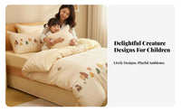 kids' Cartoon Print Bedclothes Breathable Comforter Cover Ultra Soft for Parents