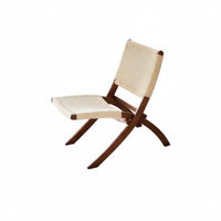 Wabi-Sabi aesthetic Folding Rope Chair Japanese Inspired Woven Rope Armchair Foldable Design Household Furniture Minimalist Aesthetic for Apartment Dwellers, Homeowners, Readers, Balcony, Living Room, Bedroom, Lounge Area