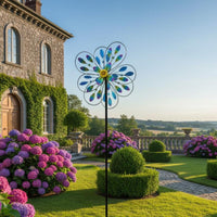 Colorful Flower sculpture Waterproof Yard Pinwheel Easy to Install Outdoor Decoration for Park