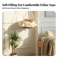Easy to Hang Hanging Cat Sling Comfortable Round Cat Swing Bed Warm & Cozy Pet Furniture Space Saving for In a Enclosure, Indoors, Living Room, Bedroom