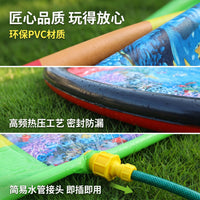 跨境儿童双人三人喷水滑水道滑水板PVC充气嬉水玩具草坪冲水滑道