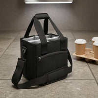 4-Cup Drink Carrier Detachable Shoulder Strap Cup Carrier Bag Top Handles