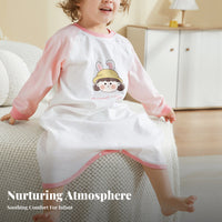 Soft and Comfortable Convertible Sleep Gown Long Sleeve Infant Sleepwear Machine Washable Wearable Blanket Cartoon Print for Infants, Toddlers, Parents, Bedtime, Rest Time, Restping, Nursery
