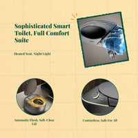 Bidet toilet with heated seat.