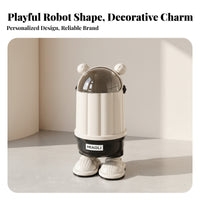 Translucent Lid Bear Trash Can Glossy Lidded Trash Can Domed Top Home Decor for Indoor