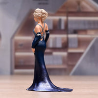 girl Figurine High Detail Hand-Painted Lady Figure Antique Look Elegant Gown Statue