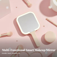 Handheld Lighted Cosmetic Mirror tap control Lighted Travel Mirror