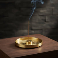 Multi-Functional 9 Hole Incense Stick Holder Detachable Design Brass Incense Plate Engraved Pattern Home Fragrance Accessory for Meditation Practitioners, Mindfulness Practice Enthusiasts, Tea Room, Spa