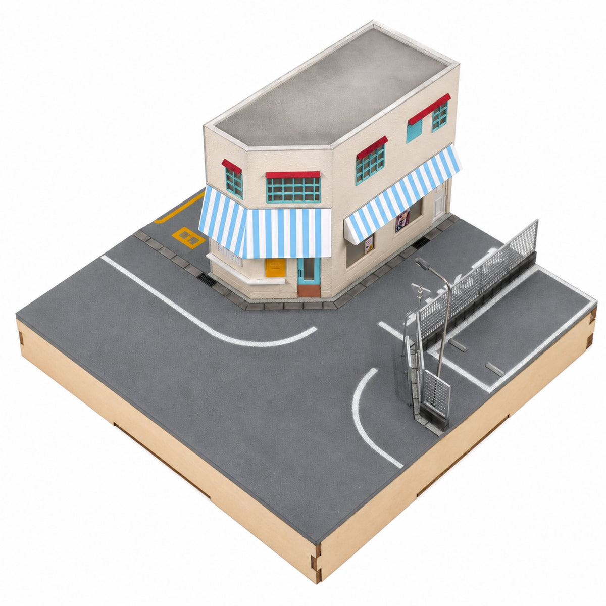 Street-Scene Model with Base Realistic 1/64 Scale Diorama Cityscape Scale Model Building for Display Shelves