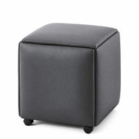 Padded Cube Stool Square Folding Stool Compact for Side Table