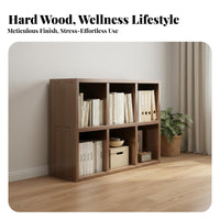 Solid Wood Bookshelf Multipurpose Freestanding Grid Cabinet Cube Storage Organizer Sturdy Construction Open Grid Display Suitable for Families Parents Playroom Study Bedroom