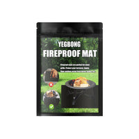 Yegbong Fireplace Fireproof Mat for Outdoor Patio and BBQ, Black Square Protective Pad