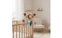 Alpaca Crib Mobile Hanging Felt Mobile with Wooden Hoop Soft Lightweight for Newborn, Nursery, Bassinet