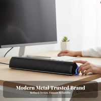 Sleek Bluetooth Speaker Plug and Play Computer Peripheral Built-in Microphone