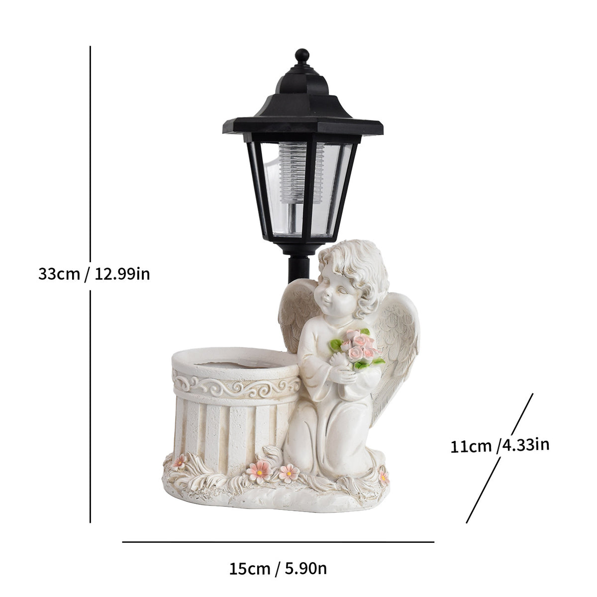 Antique White / Angel Boy Flowerpot
