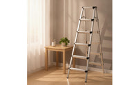Double-Sided Ladder Stool with Wide Pedals Foldable Folding Ladder Sturdy Folding Step Stool Heavy Duty for Home, Apartment, Utility Room
