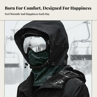 Black Head Cap, Windproof Hood, Helmet Compatible for Skiing