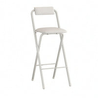 Folding Bar Stool with Backrest Portable High Bar Stool with Padded Seat Supportive Furniture for Kitchen Island