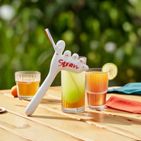 Funny Ceramic Straw with Foot Shape Novelty Foot-Shaped Straw Quirky Drinkware Glazed for Collectors, Parties, Home Bar