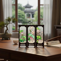 Chinese Design Table Screen Foldable Design Desktop Folding Screen Ornament