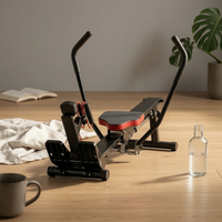 Folding Rowing Machine Foot Straps Foldable Rowing Machine Stable Base Exercise Rower