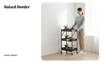3-Tier Rolling Cart Movable 3 Tier Rolling Cart Heavy Duty for Students, Parents