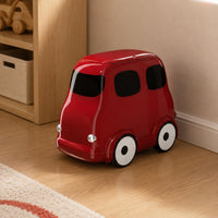Bus Trash Can Easy to Move Rolling Trash Can Window-Design Panels