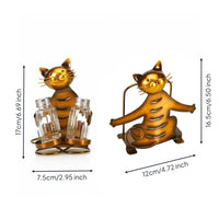 Cat Napkin Holder with Pepper shaker Body Decorative Cat Holder Artistic Metal Tabletop Organizer for Kitchen