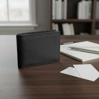 Large Capacity Bifold Carbon Fiber Wallet ID Window Men's Bifold Wallet Personal Accessory
