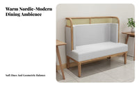 Woven Rear Dining Chair and Table Set Hong Asian Design Square Table and 4 Chairs Modern Design Curved Rear Rest