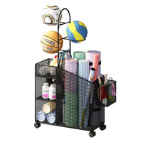 Yoga Mat Storage Rack with Wheels, Iron, Modern Minimalist