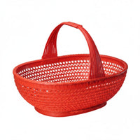 Hand Basket Imitation Bamboo Woven Basket Thick Rim Organizer Bin