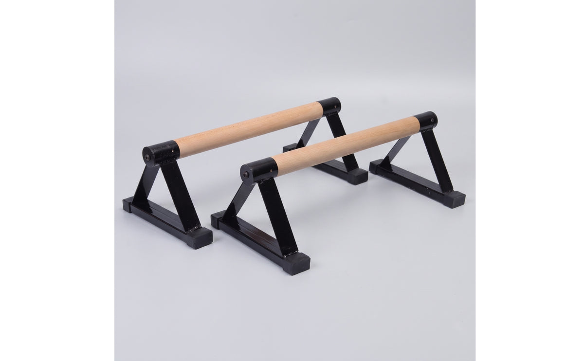 2 Pieces Upper-Body Press Stands with Wooden Grips Triangular Wooden Parallettes Compact Barres Pompes En Bois for Calisthenics Athletes, Home Gym