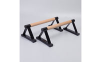 2 Pieces Upper-Body Press Stands with Wooden Grips Triangular Wooden Parallettes Compact Barres Pompes En Bois for Calisthenics Athletes, Home Gym