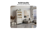 particle-resistantResistant Glass-Fronted Steel Cabinet Adjustable Shelves Metal and Glass Cabinet Minimalist Design storage cabinet sturdyDuty Construction for Book Lovers, Homeowners, Office Workers, Living Room, Bedroom