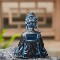 Lotus Monk Decor Zen Design Seated Monk Statue Glowing Light for Patio
