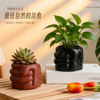 创意握拳造型花盆多肉绿植个性园艺花器家用阳台盆栽桌面装饰摆件