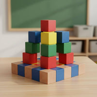 60 Pieces Colorful Wooden Cube Blocks Learn While Playing 3D Brainteaser Blocks Develops Logical Thinking Spatial Reasoning Toy Hand-Eye Coordination for Children, Preschoolers, Toddlers, Home, Classroom, Daycare