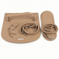 Pre-Punched DIY Bag Making Kit Leather-Like Bag Accessory Kit Stitched Silver-Tone for Crafters, Hobbyists, Leathercraft, Crochet, Knitting