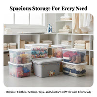 Wheeled Storage container Large Capacity Organizing Box Stackable Design for Dorm Room