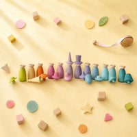 Wooden Peg Doll Removable Hat Imaginative Play Form Smooth Edges Children's Plaything for Kids